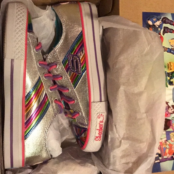 Skechers Other - New box 091 Skechers sporty shorty shuffles rainbowlicious girls youth shoes 3